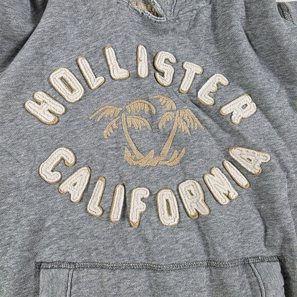 Hollister California Mens Medium Gray Hooded Sweatshirt Pullover Casual Winter - Picture 4 of 10